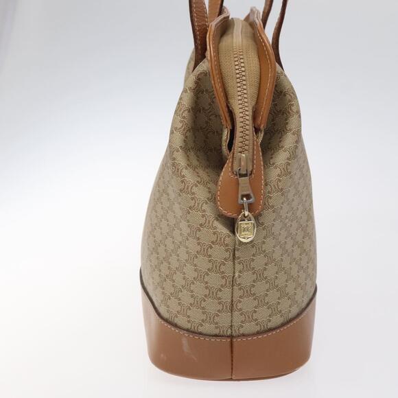 CELINE Macadam Canvas Shoulder Bag Beige Gold - Picture 4 of 13